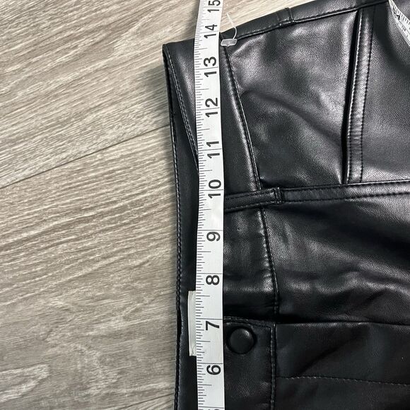 Aritzia Wilfred Black Rebel Pant Vegan Leather Straight Leg Pants Size 6 224 - Picture 10 of 11